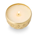 Winter White Radiant Pressed Metal Cande Candle