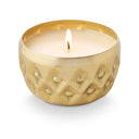 Winter White Radiant Pressed Metal Cande Candle